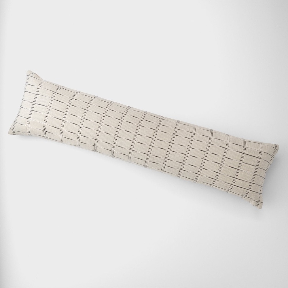Schoolhouse Grid Stitch Lumbar Pillow 12x48